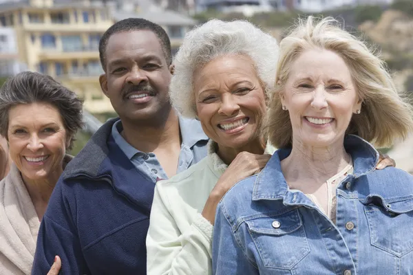 Multiethnic Friends Standing In A Row