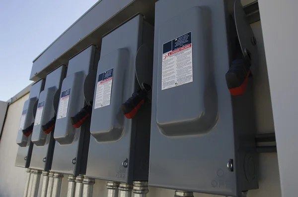 Electrical Breaker Boxes At Solar Power Plant