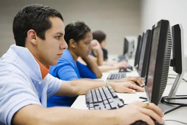 Students In High School Computer Lab