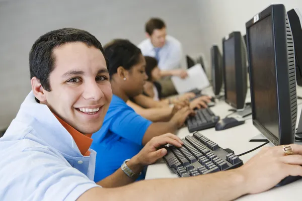 High School Student In Computer Lab