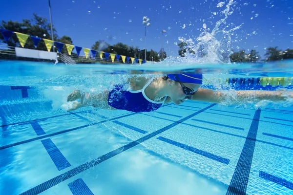 Female swimmer in pool