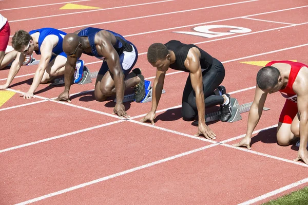 Male athletics at starting block