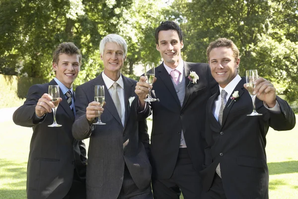 Groom with Groomsmen and Father