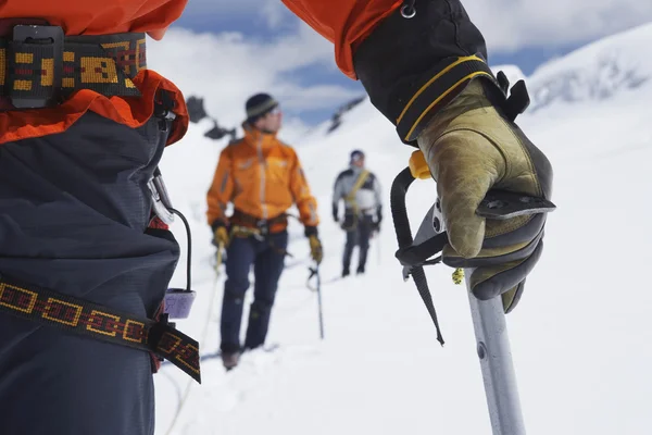 Hikers using walking sticks