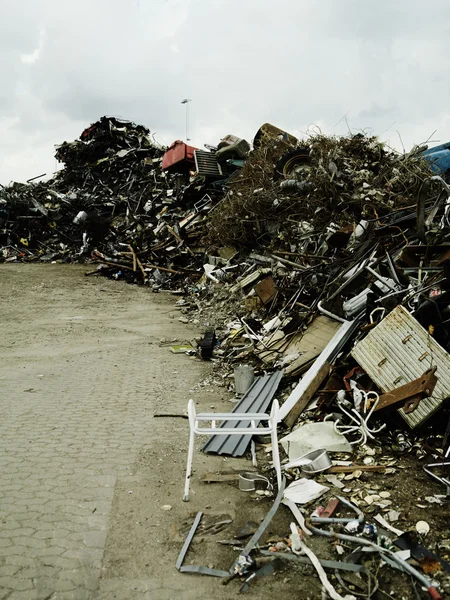 Piles of rubbish in scrapyard
