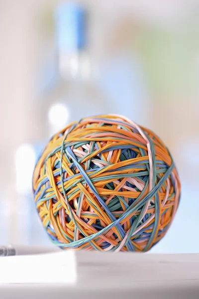 Rubber bands in ball