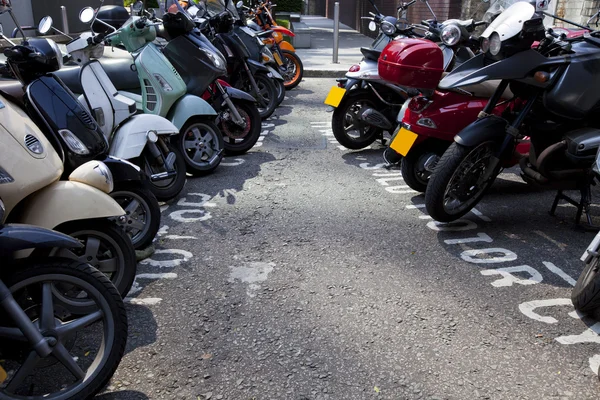 Motor bikes parked