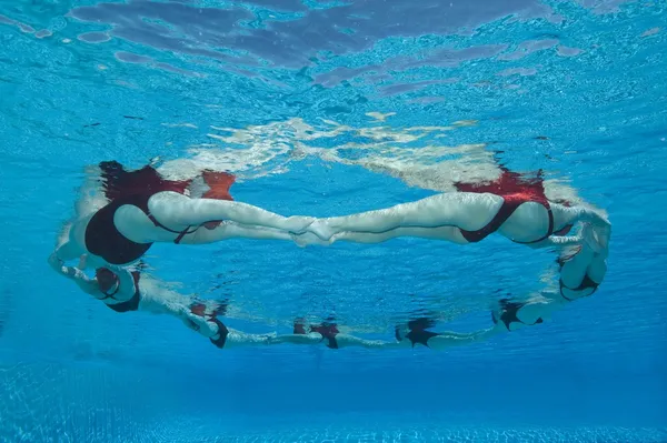 Group of synchronized swimmers