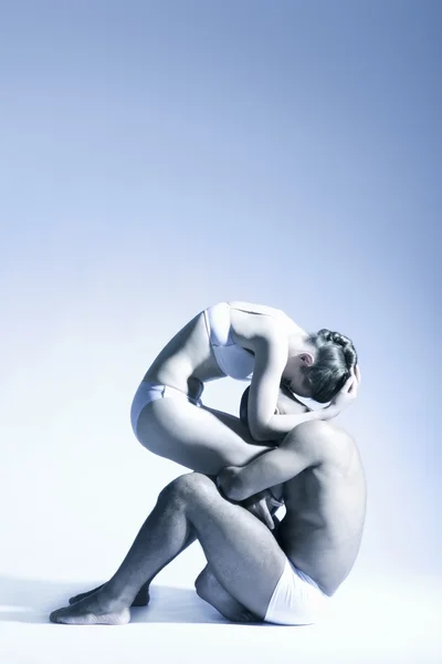 Modern dance couple in underwear