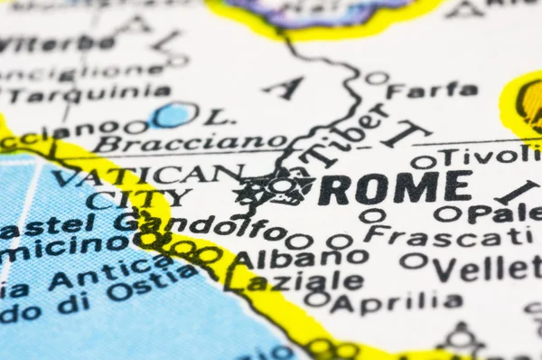 Close up of Rome on map, italy