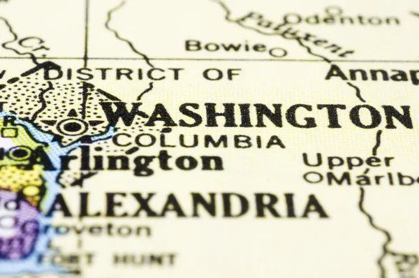 Close up of washington on map, united states