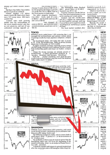 Monitor with downward stock index