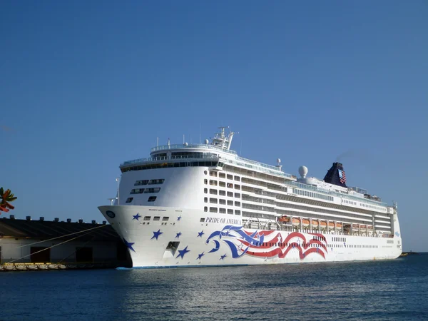 Cruise ship docked in Honolulu Harbor