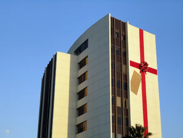 LA building wrapped as a present