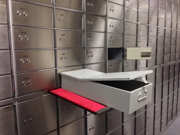 A medium size safe deposit box