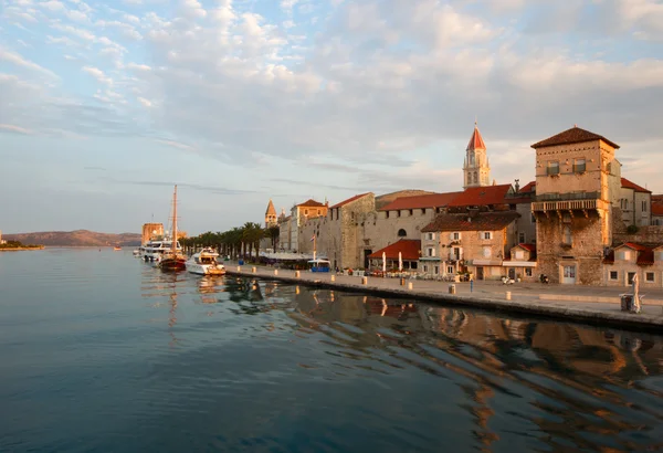 Sunrise on the waterfront of Trogir. Croatia.