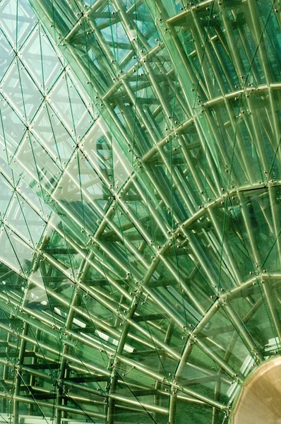 Panels of green glass