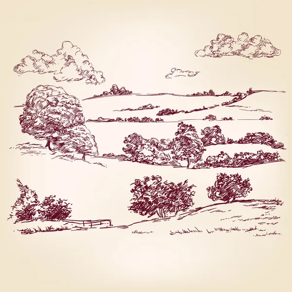 Landscape sketch drawing