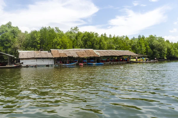 Fishing village on the Gulf in a mangrove forest in southern Thailand
