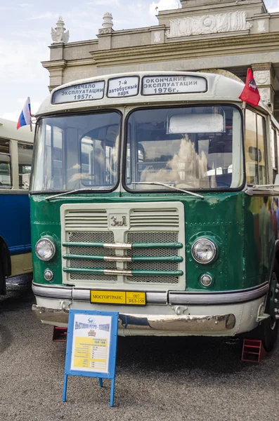 Old Soviet trolleybus at the exhibition of rare transport in Moscow