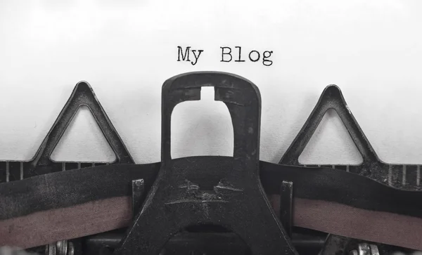 Vintage typewriter with my blog written