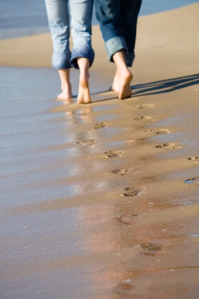 Couples footprint on beach