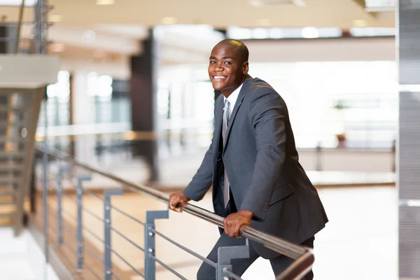 African american businessman in modern office building