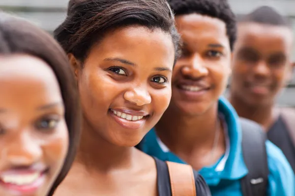 Group of african university students closeup
