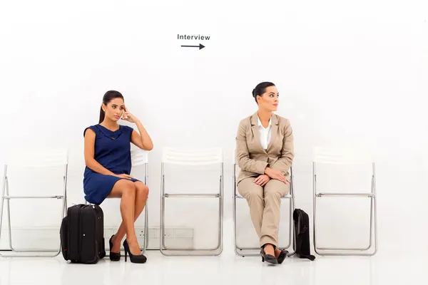 Female candidates waiting for job interview