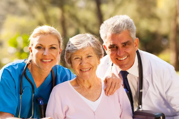 Healthcare workers and senior patient