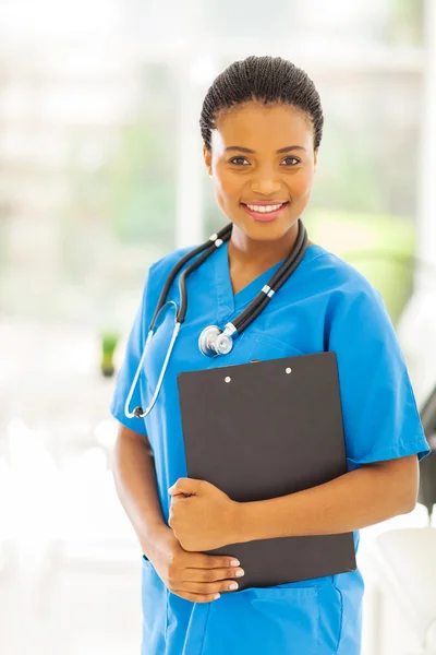 Female african american medical professional in office