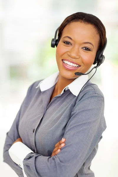 Afro american business call center operator