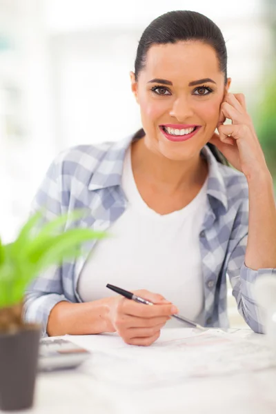 Young woman planning retirement investment