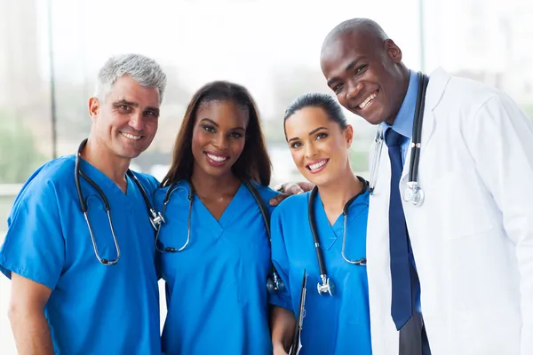 Group of multiracial medical team in hospital