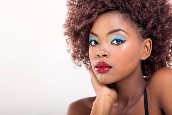 African american woman with makeup