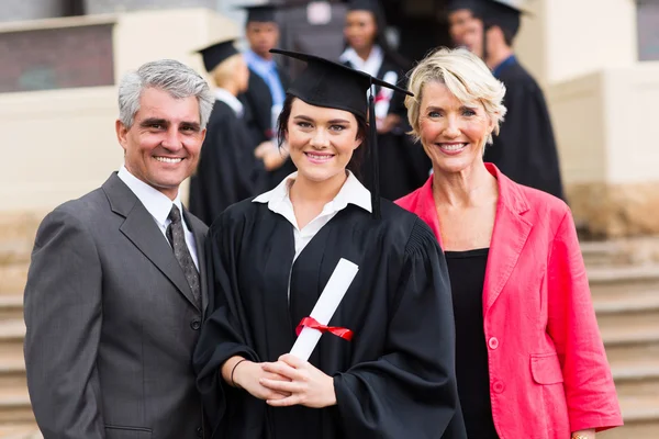 Young graduate with parents