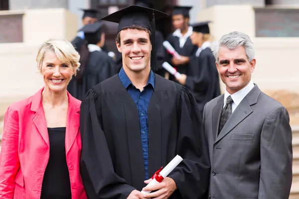 College graduate and parents