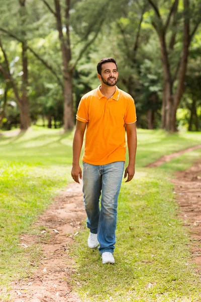 Young indian man walking in the park