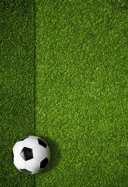 Soccer field and ball top view background