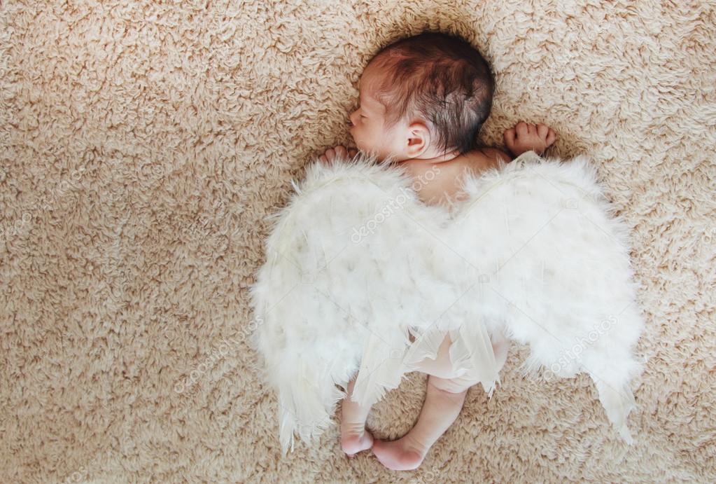 stock photo elegant angels with little baby stock photo elegant angels with little baby