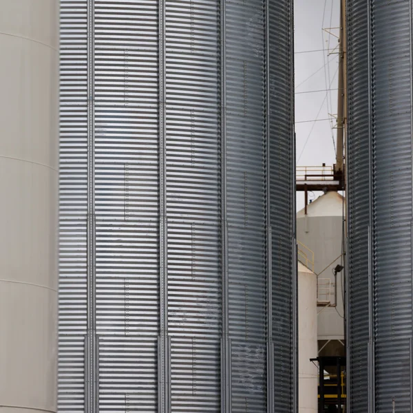 Agricultural grain silos building exterior