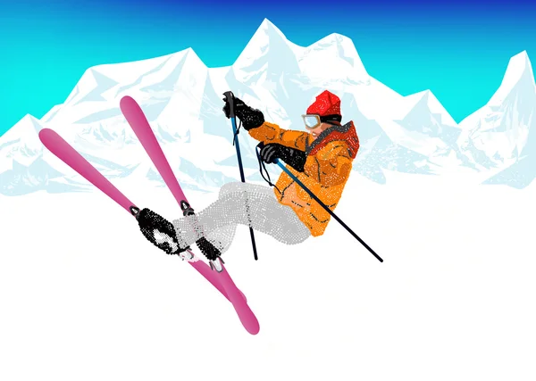 Freestyle Skiing.Mountain skiing.Extreme Skiing.Winter Sport