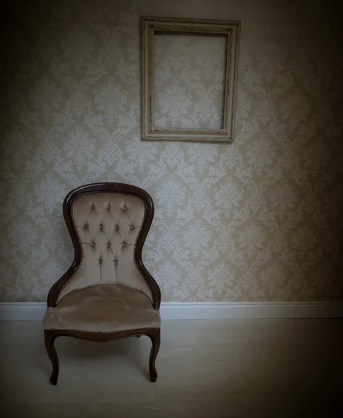Interior decor background with a vintage chair