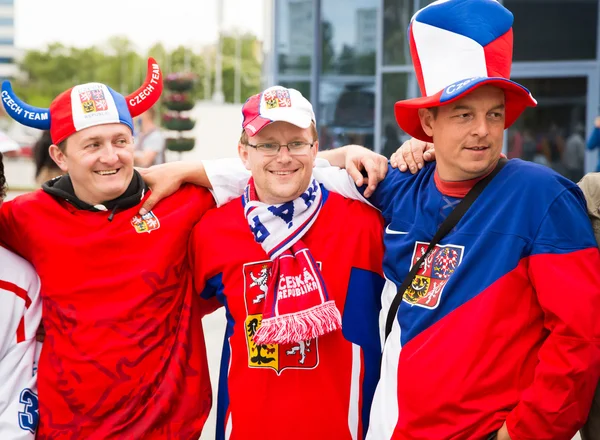 MINSK, BELARUS - MAY 11 - Czech Fans in Front of Chizhovka Arena on May 11, 2014 in Belarus. Ice Hockey Championship.