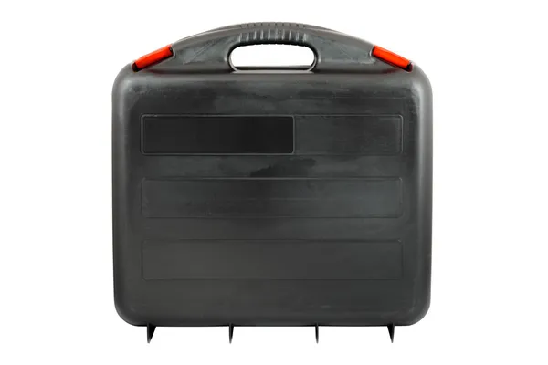 Plastic black toolcase with red tabs