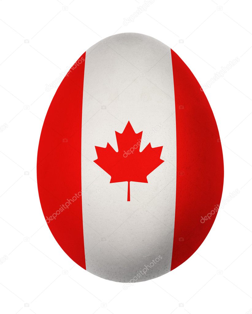 Colorful Canada flag Easter egg isolated on white background — Stock