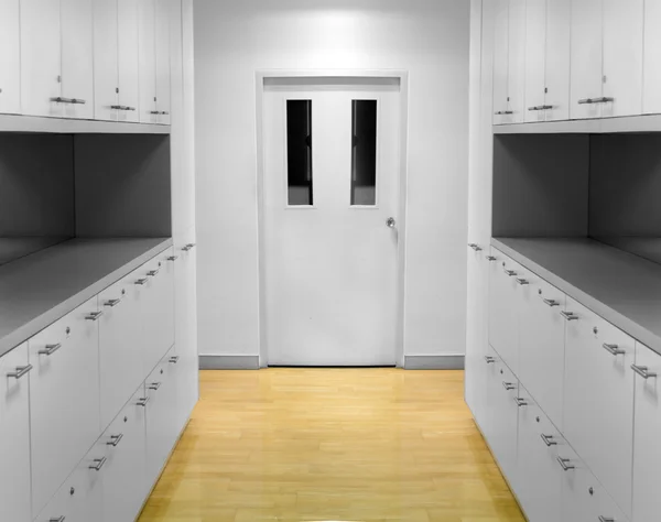 Office white grey cabinets
