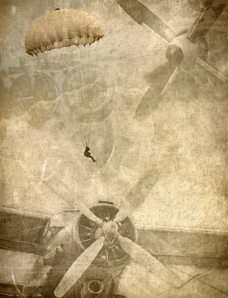 Grunge military background, retro aviation