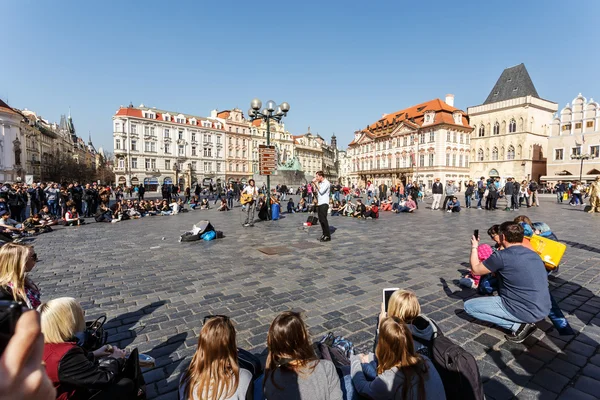 Street musicians on Old Town Square