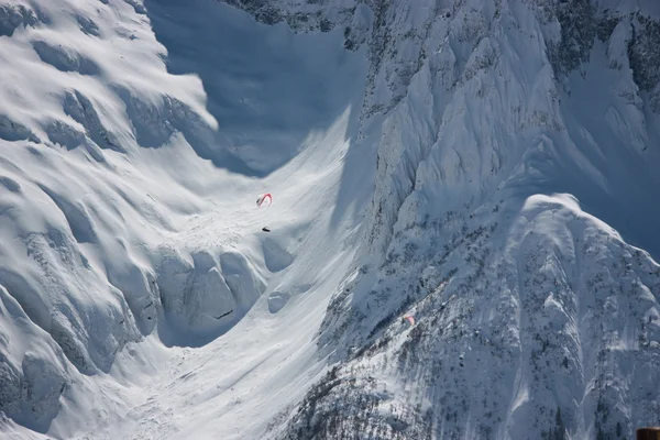 Para-glider in the mountains